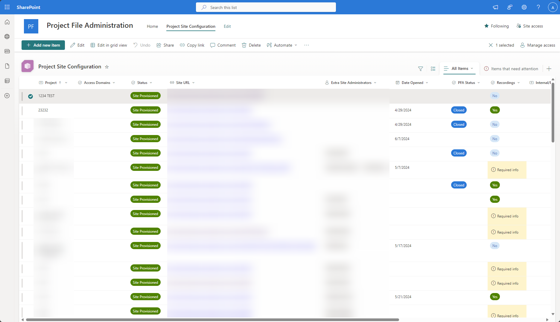 sharepoint admin page