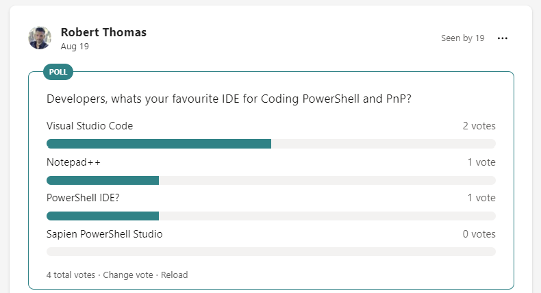 Poll in Microsoft Viva Engage