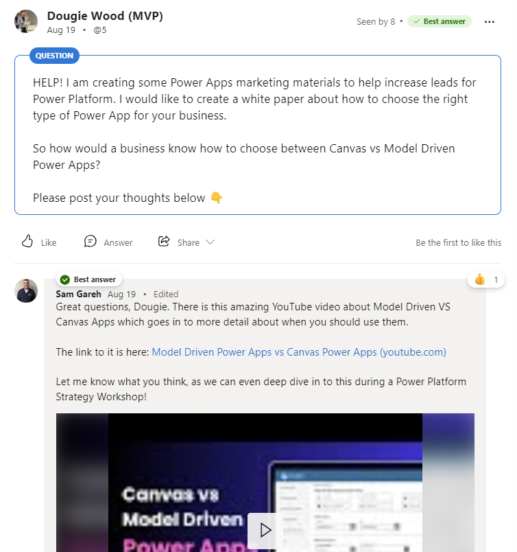 Question post