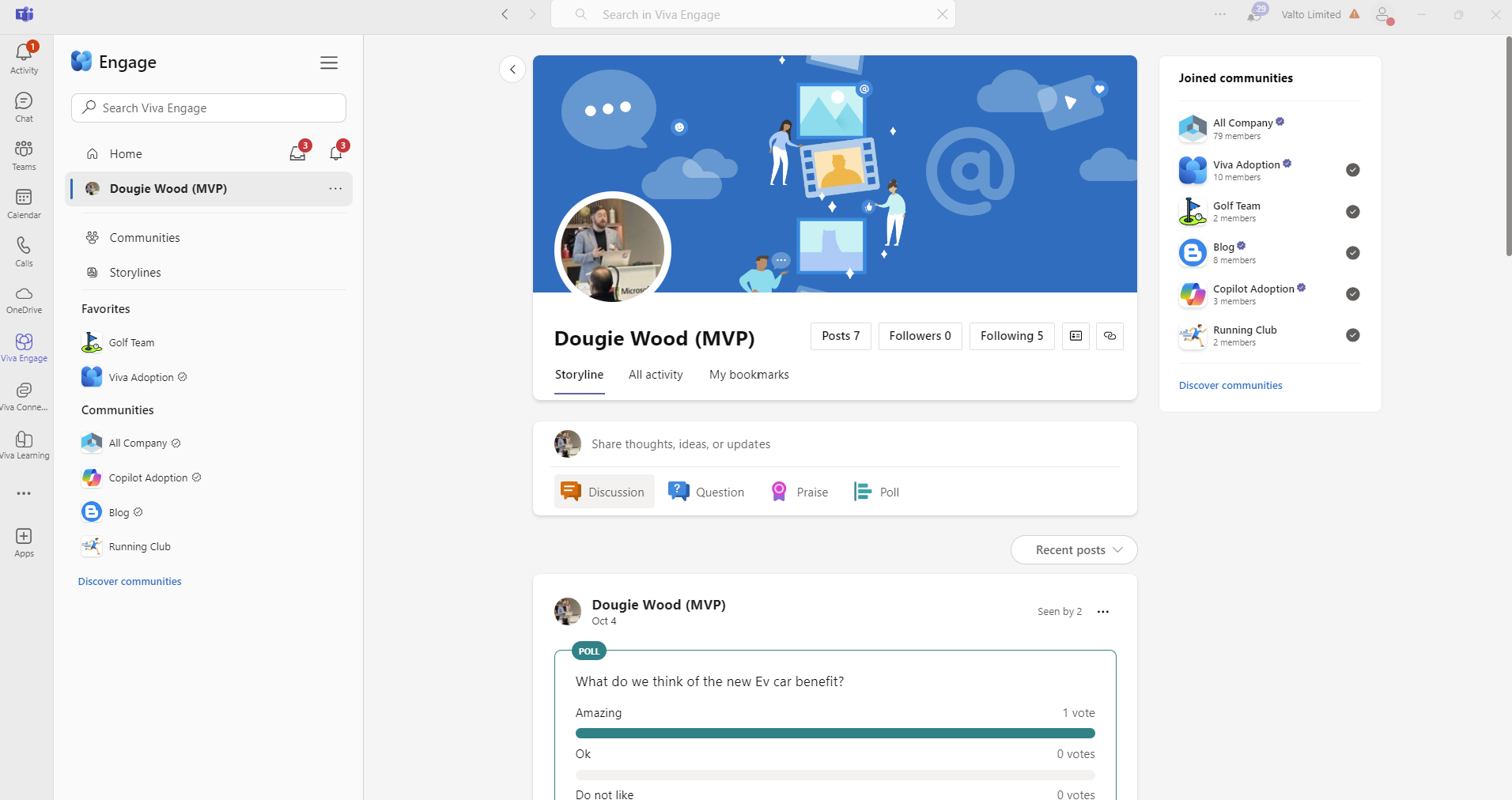 Viva Engage profile page