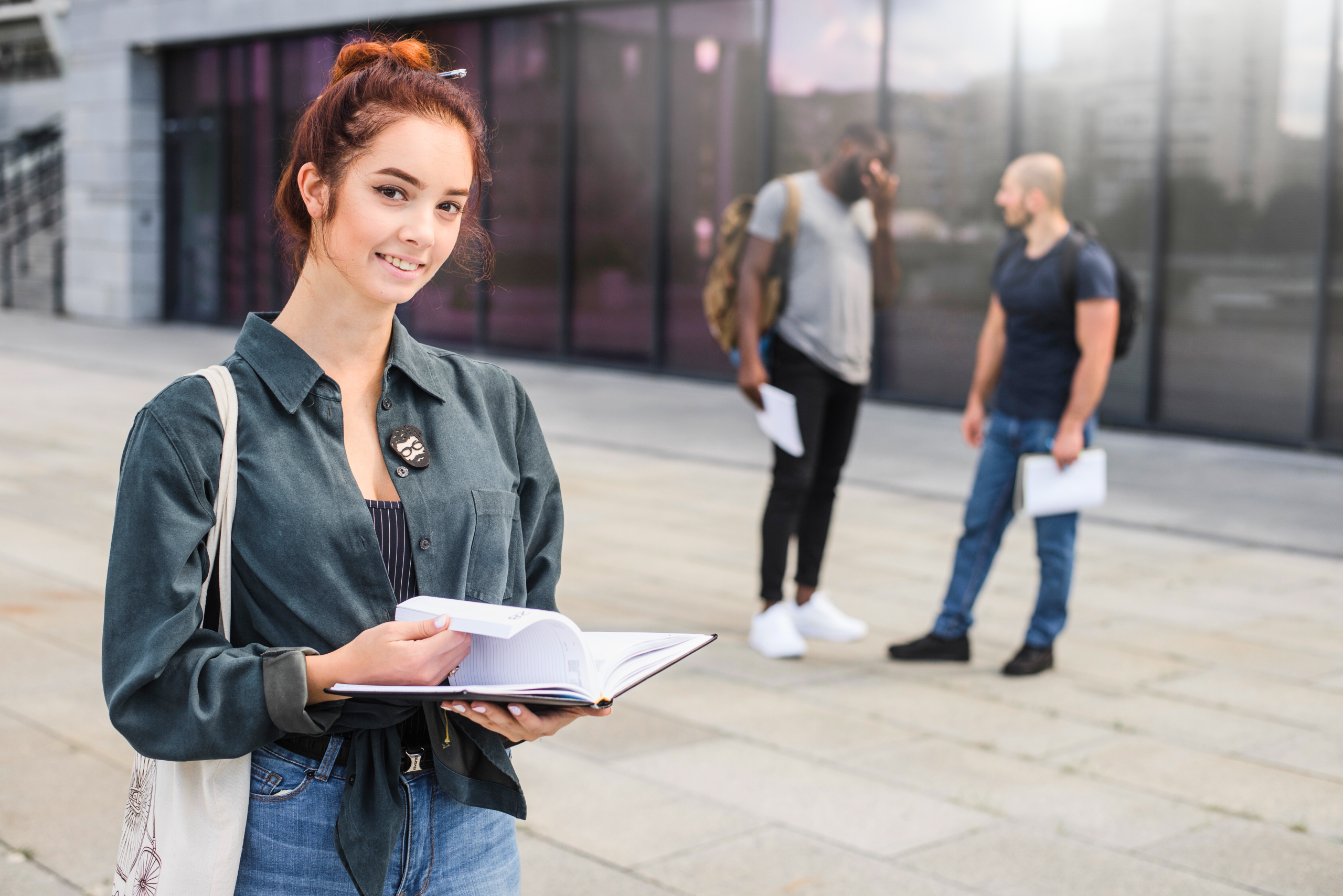 University students standing