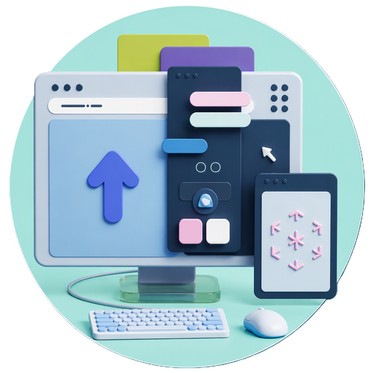 Graphic with a computer