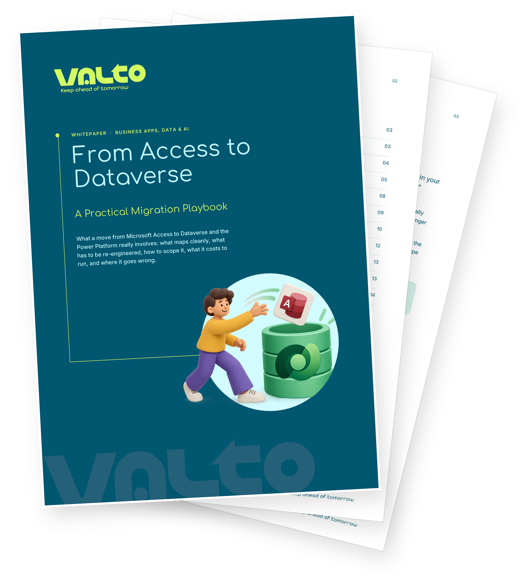 Fanned pages of Valto's Access to Dataverse webinar